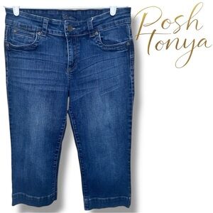 Kut from the Kloth Stretch Denim Capri Jeans Flap Pockets Size 10 Summer Casual